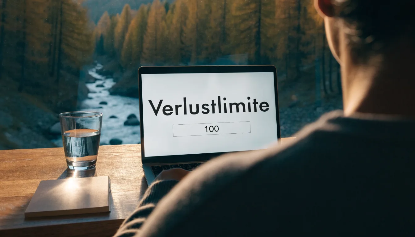 Ein Bergbach fliesst über glatte Steine durch ein enges Tal, an den Hängen leuchten Lärchen in gelbem Herbstlicht.