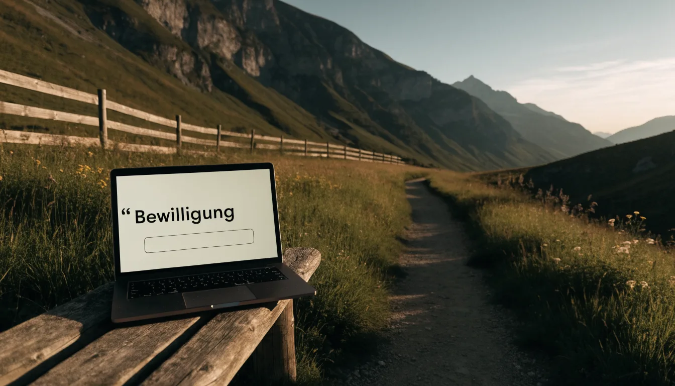 Ein Wanderweg führt durch eine Almwiese im Sonnenuntergang, am Wegrand steht ein Holzzaun
