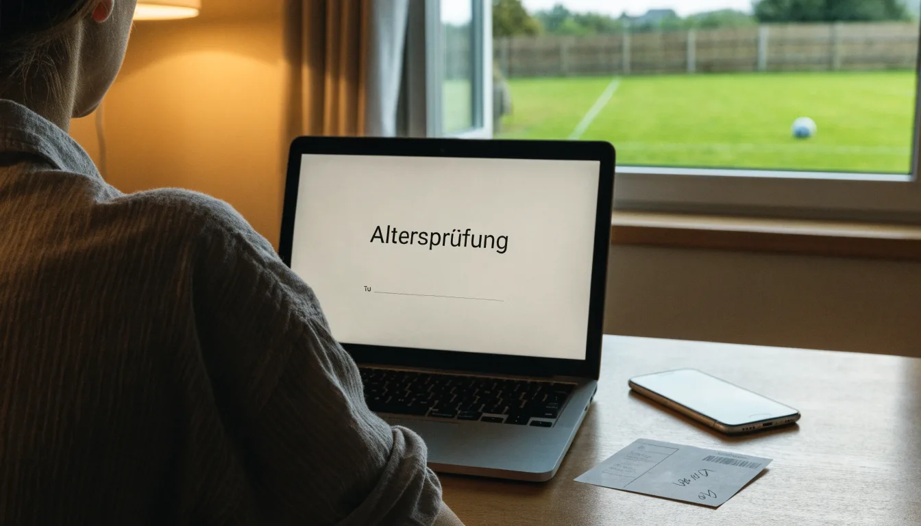 Eine leere Ersatzbank unter einem schmalen Dach am Rand eines Dorfsportplatzes, dahinter ein Holzzaun.